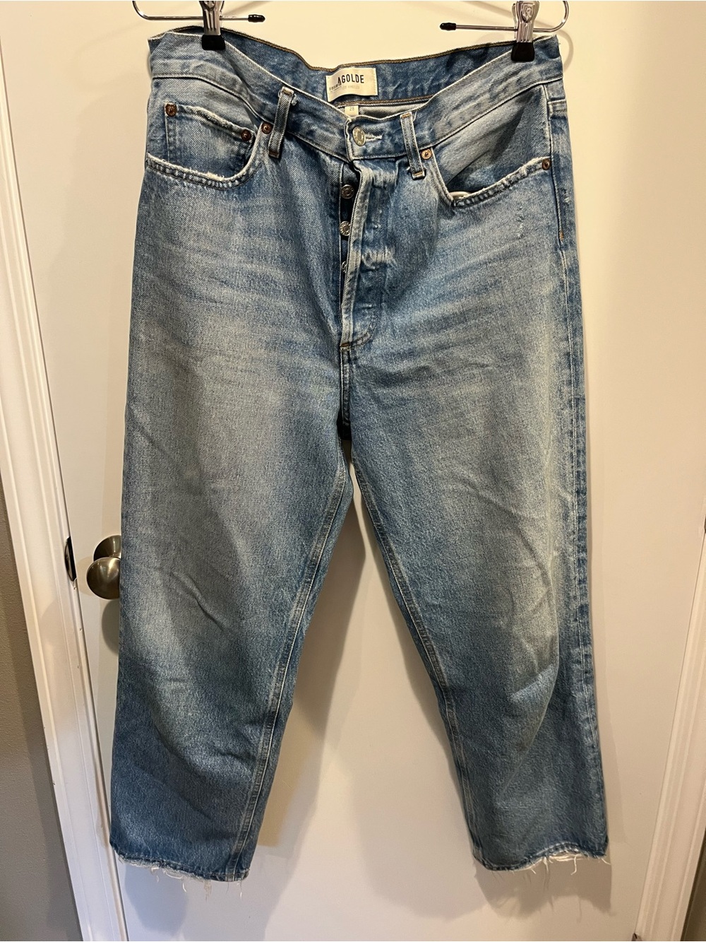 Agolde Women's 90s Crop Straight Light Wash Jeans